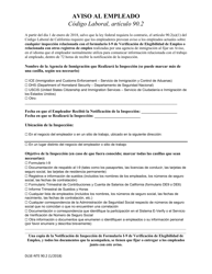 Document preview: Formulario DLSE-NTE90.2 Aviso Al Empleado - California (Spanish)