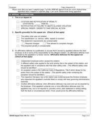 Form 100 Oshab Appeal Form - California, Page 2