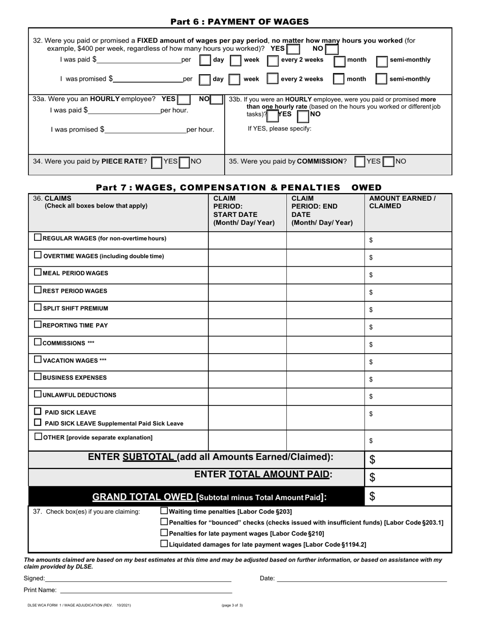 DLSE WCA Form 1 Download Fillable PDF or Fill Online Initial Report or ...