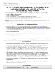 Form CDTFA-6 &quot;National Voter Registration Act (Nvra) Declination Form&quot; - California