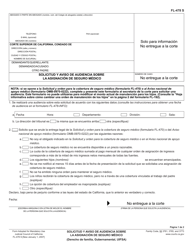Document preview: Formulario FL-478 Solicitud Y Aviso De Audiencia Sobre La Asignacion De Seguro Medico - California (Spanish)