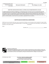 Formulario FL-478 Solicitud Y Aviso De Audiencia Sobre La Asignacion De Seguro Medico - California (Spanish), Page 2