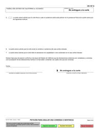 Formulario CR-187 &quot;Peticion Para Anular Una Condena O Sentencia&quot; - California (Spanish), Page 4
