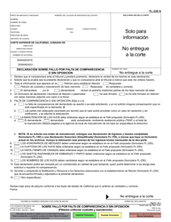 Document preview: Formulario FL-230 Declaracion Sobre Fallo Por Falta De Comparecencia O Sin Oposicion - California (Spanish)