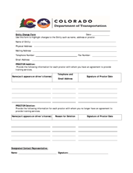 Document preview: Entity Change Form - Colorado