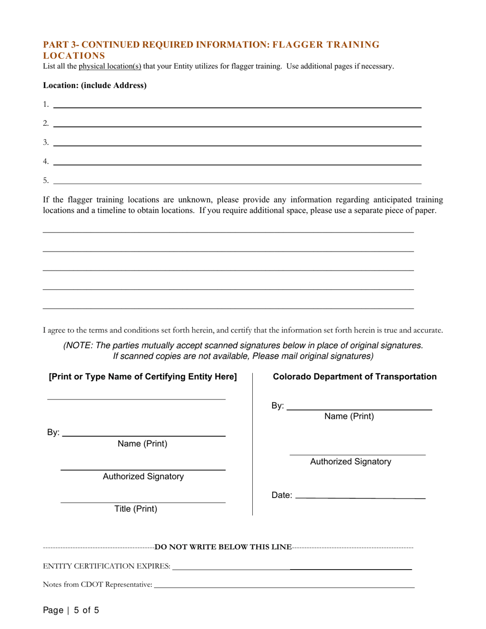 Application for Flagger Training - Colorado, Page 5