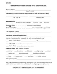 Form CT-HR-21 &quot;Temporary Worker Retiree Pool Questionnaire&quot; - Connecticut