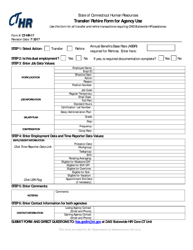 Form CT-HR-17 &quot;Transfer/Rehire Form for Agency Use&quot; - Connecticut