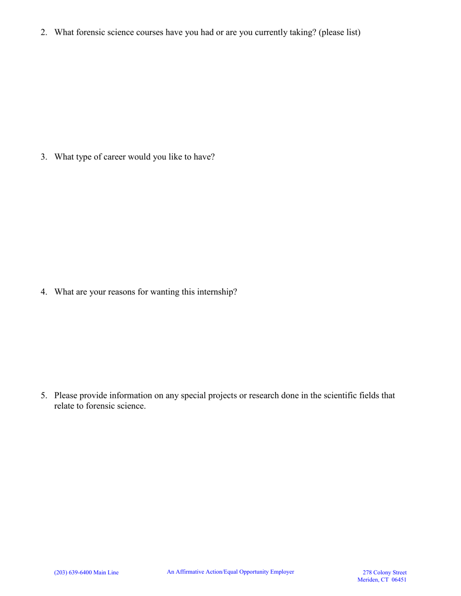 Internship Application for College Students - Connecticut, Page 3