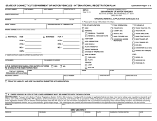 Form IRP-31 Schedule A/E &quot;International Registration Plan Application&quot; - Connecticut