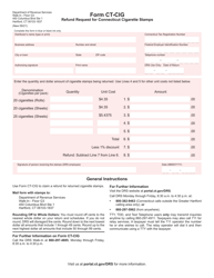 Document preview: Form CT-CIG Refund Request for Connecticut Cigarette Stamps - Connecticut
