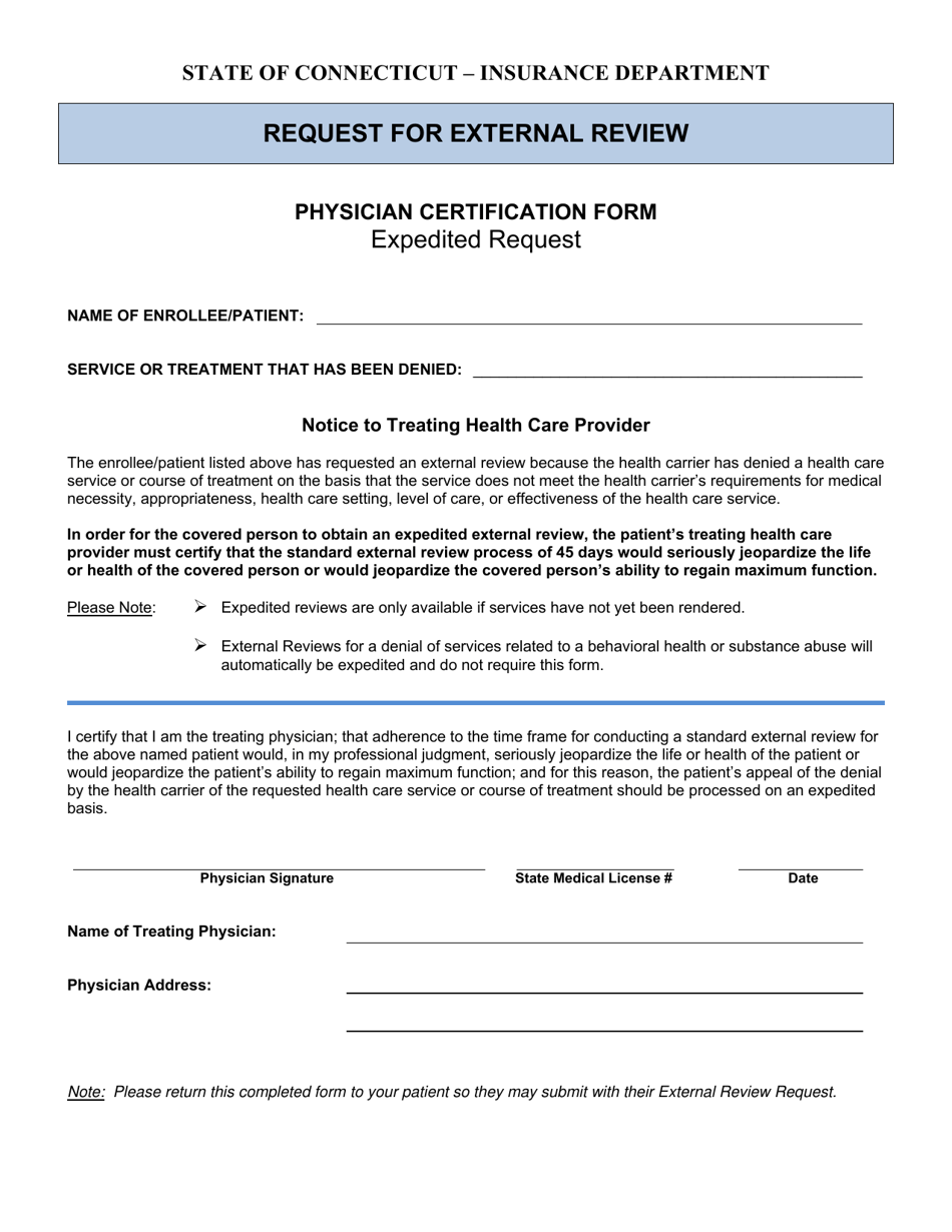 Request for External Review - Connecticut, Page 4