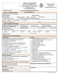 Form OL-9B Clinical Test Requisition - Connecticut