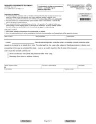 Document preview: Form JD-FM-295 Request for Remote Testimony - Connecticut