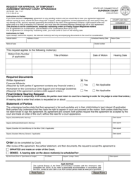 Document preview: Form JD-FM-263 Request for Approval of Temporary Agreement Without Court Appearance - Connecticut