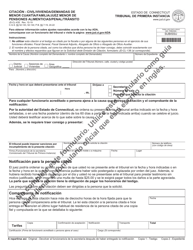 Document preview: Formulario JD-CL-43S Citacion - Civil/Vivienda/Demandas De Menor Cuantia/Familia/Juez Menor De Pensiones Alimenticias/Penal/Transito - Connecticut (Spanish)
