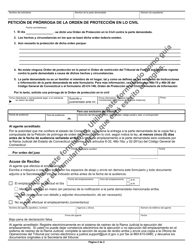 Formulario JD-CV-146S Peticion De Prorroga De Orden De Proteccion En Lo Civil - Connecticut (Spanish), Page 2