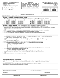 Form JD-HM-5 &quot;Summary Process (Eviction) Answer to Complaint&quot; - Connecticut