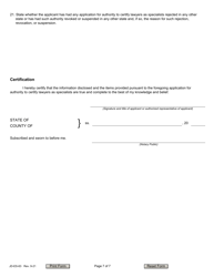 Form JD-ES-63 &quot;Application for Authority to Certify Lawyers as Specialists&quot; - Connecticut, Page 7