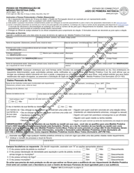 Form JD-CV-146PT Motion for Extension of Civil Protection Order - Connecticut (Portuguese)