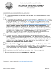 Form DRP-122 Attachment B &quot;Commencement Documentation Checklist - Land and Water Conservation Fund Program&quot; - Florida, Page 2