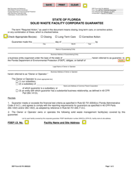 DEP Form 62-701.900(5)(F) Solid Waste Facility Corporate Guarantee - Florida