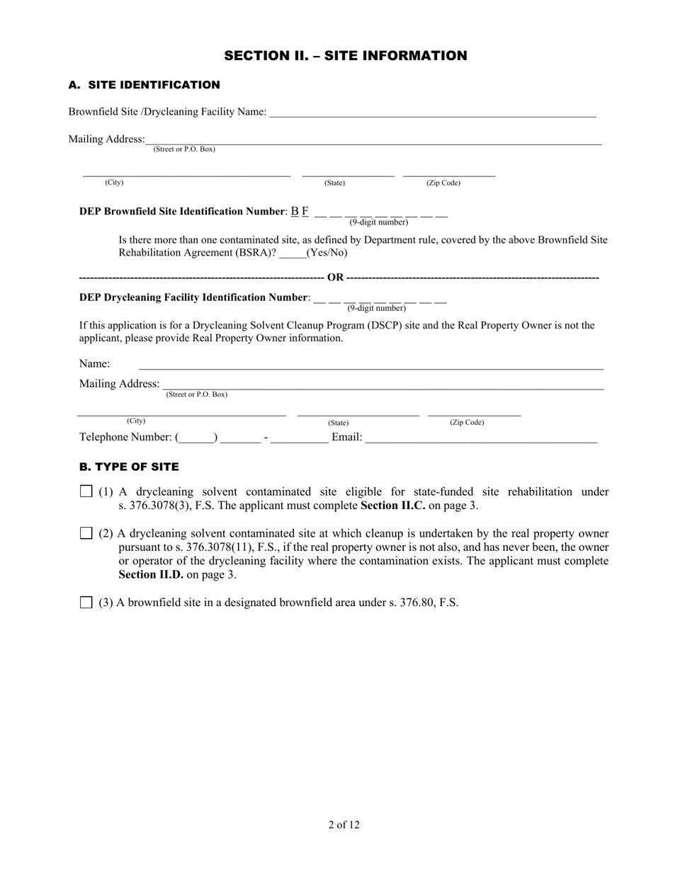 DEP Form 62-788.101(1) Voluntary Cleanup Tax Credit Application and Affidavit - Florida, Page 2