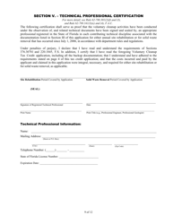 DEP Form 62-788.101(1) Voluntary Cleanup Tax Credit Application and Affidavit - Florida, Page 9