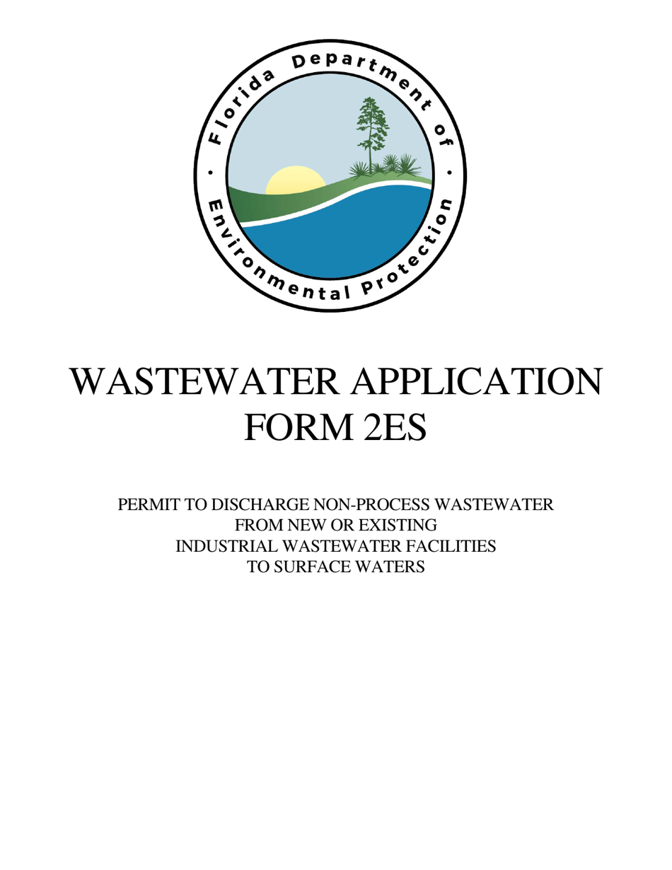 DEP Form 62-620.910(7) (2ES) Application for Permit to Discharge Non-process Wastewater to Surface Waters - Florida, Page 1