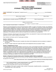 Document preview: DEP Form 62-761.900(3) Part G Storage Tank Trust Fund Agreement - Florida