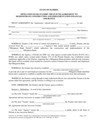 Document preview: Form 62-342.700(3) Mitigation Bank Standby Trust Fund Agreement to Demonstrate Construction and Implementation Financial Assurance - Florida