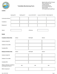 Turbidity Monitoring Form - Florida, Page 2