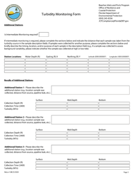 Turbidity Monitoring Form - Florida, Page 3