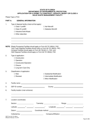 DEP Form 62-701.900(1) Application for a Permit to Construct, Operate, Modify or Close a Solid Waste Management Facility - Florida, Page 4