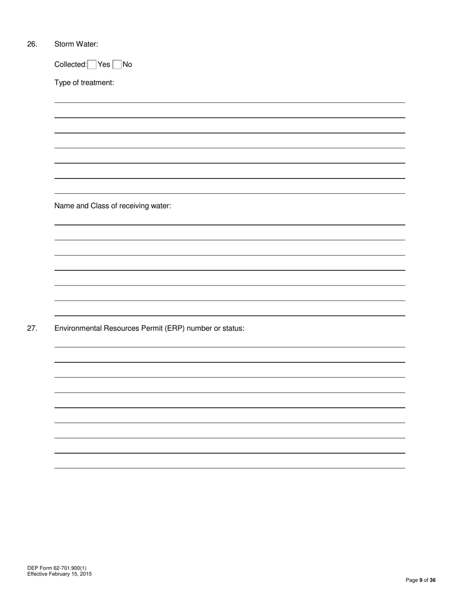 DEP Form 62-701.900(1) Application for a Permit to Construct, Operate, Modify or Close a Solid Waste Management Facility - Florida, Page 9