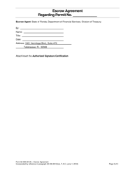 Form 62-330.301(5) Escrow Agreement - Florida, Page 3