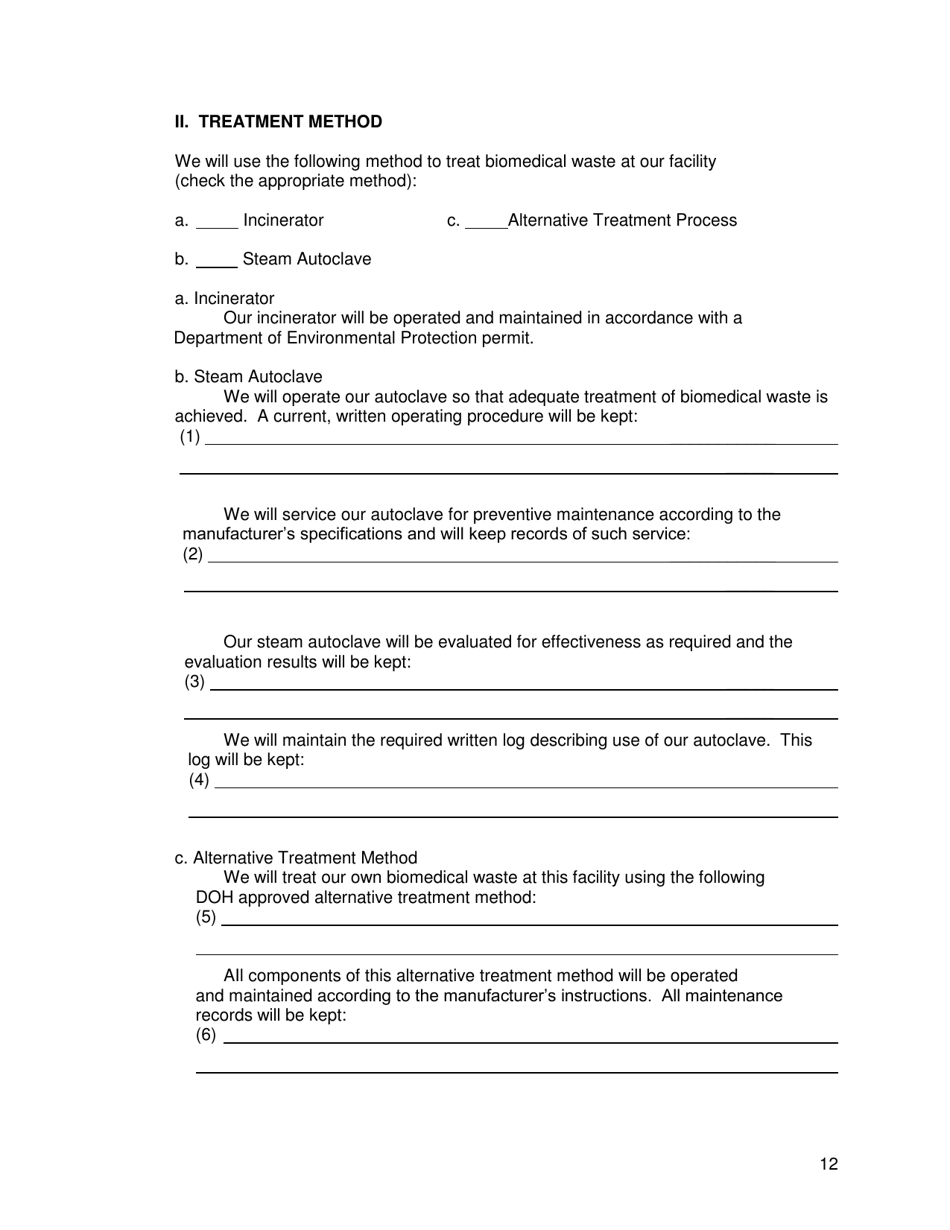 Florida Biomedical Waste Operating Plan Fill Out, Sign Online and