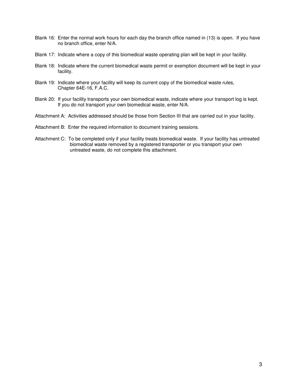 Florida Biomedical Waste Operating Plan Fill Out, Sign Online and