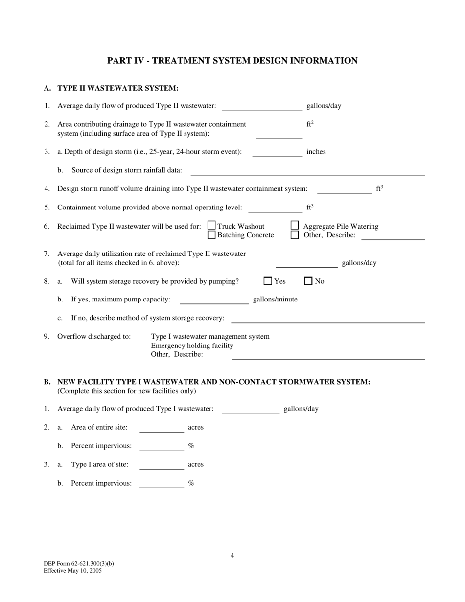 DEP Form 62-621.300(3)(B) Notice of Intent to Use Generic Permit for Discharges From Concrete Batch Plants - Florida, Page 4