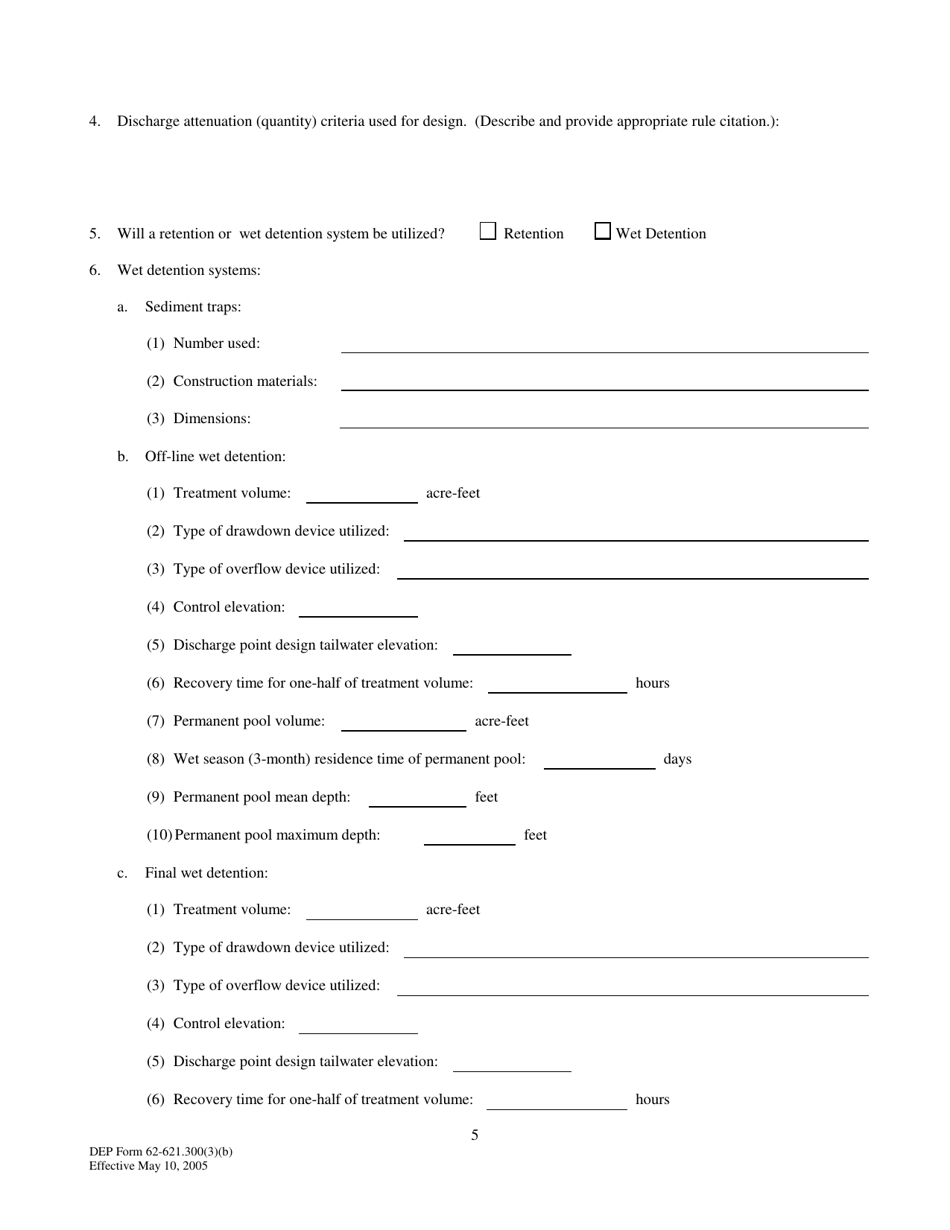 DEP Form 62-621.300(3)(B) Notice of Intent to Use Generic Permit for Discharges From Concrete Batch Plants - Florida, Page 5