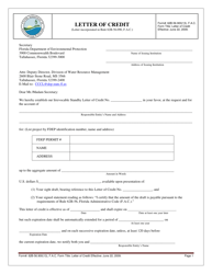 Form 62B-56.900(13) Letter of Credit - Florida