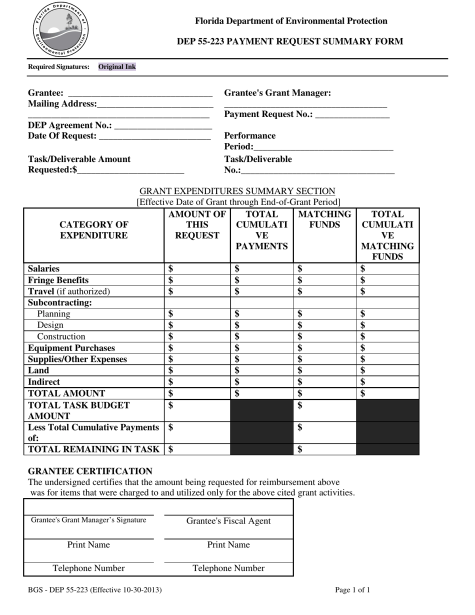 Form DEP55-223 - Fill Out, Sign Online and Download Fillable PDF ...