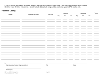 DEP Form 62-722.400(9)(A) Application for Recovered Materials Certification - Florida, Page 2