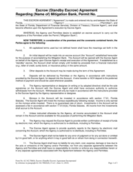 Document preview: Form 62-342.700(8) Escrow (Standby Escrow) Agreement - Florida