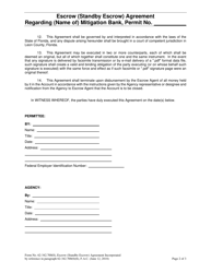 Form 62-342.700(8) Escrow (Standby Escrow) Agreement - Florida, Page 2
