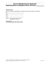 Form 62-342.700(8) Escrow (Standby Escrow) Agreement - Florida, Page 3