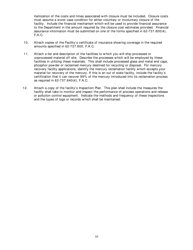DEP Form 62-737.900(2) Application for a Mercury-Containing Lamp or Device Mercury Recovery or Mercury Reclamation Facility Permit - Florida, Page 11