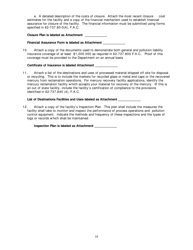 DEP Form 62-737.900(2) Application for a Mercury-Containing Lamp or Device Mercury Recovery or Mercury Reclamation Facility Permit - Florida, Page 19