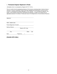 DEP Form 62-737.900(2) Application for a Mercury-Containing Lamp or Device Mercury Recovery or Mercury Reclamation Facility Permit - Florida, Page 23