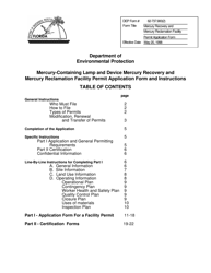 DEP Form 62-737.900(2) Application for a Mercury-Containing Lamp or Device Mercury Recovery or Mercury Reclamation Facility Permit - Florida, Page 2